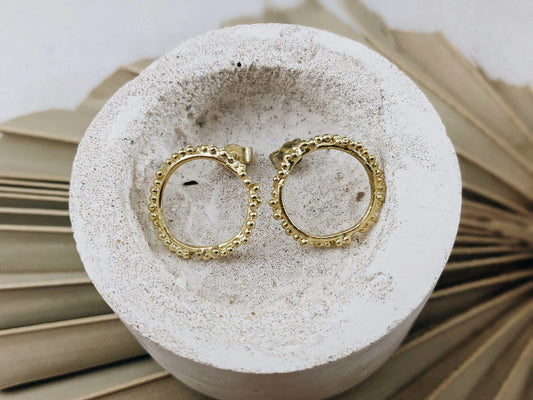 Halo Studs | 18ct Gold Plated
