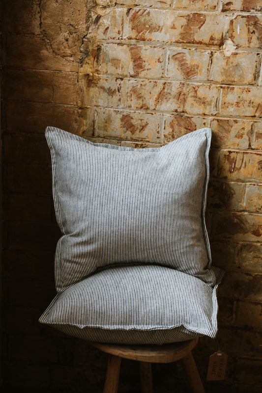 Grey stripe cushion