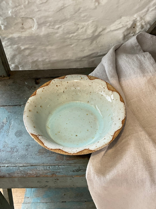Pale Blue Speckled Stoneware Bowl