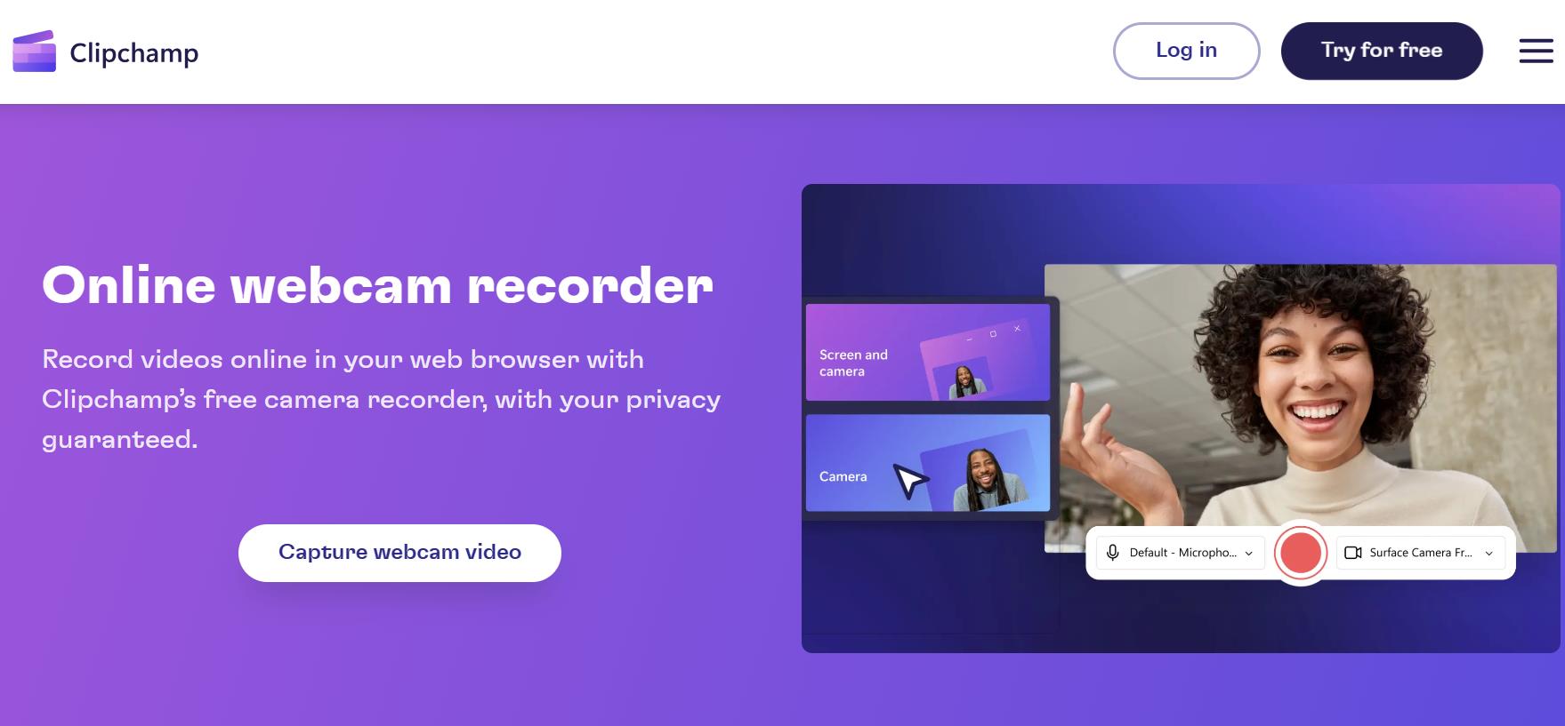 Clipchamp recording video tool